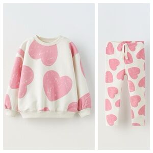 Zara Heart Print Matching Set